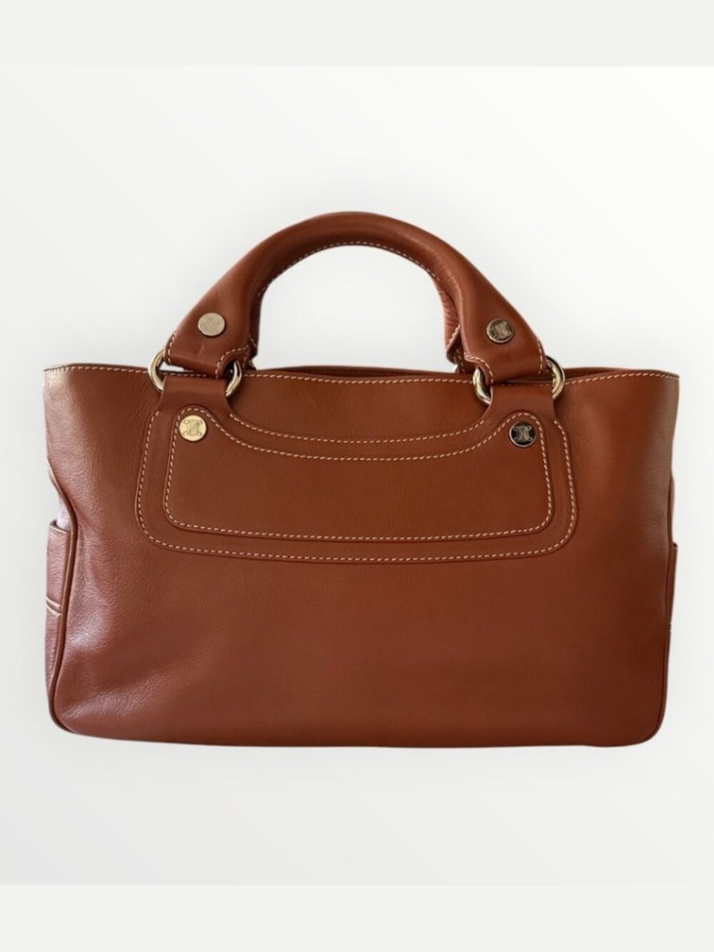 Celine Leather Boogie Bag Cognac Brown